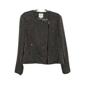 EUC Catherine Malandrino Tweed Moto Jacket Blazer XL